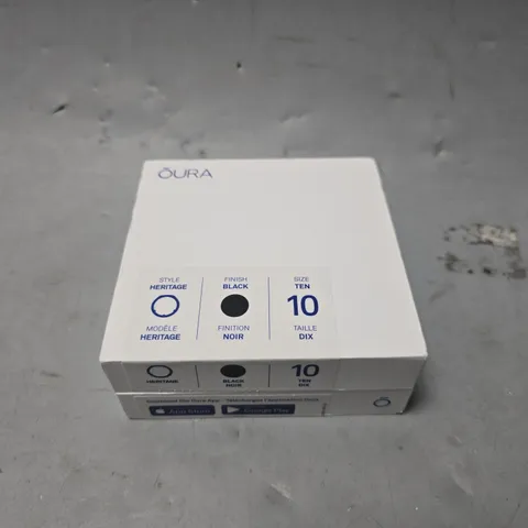 BOXED OURA HERITAGE BLACK RING - SIZE 10 