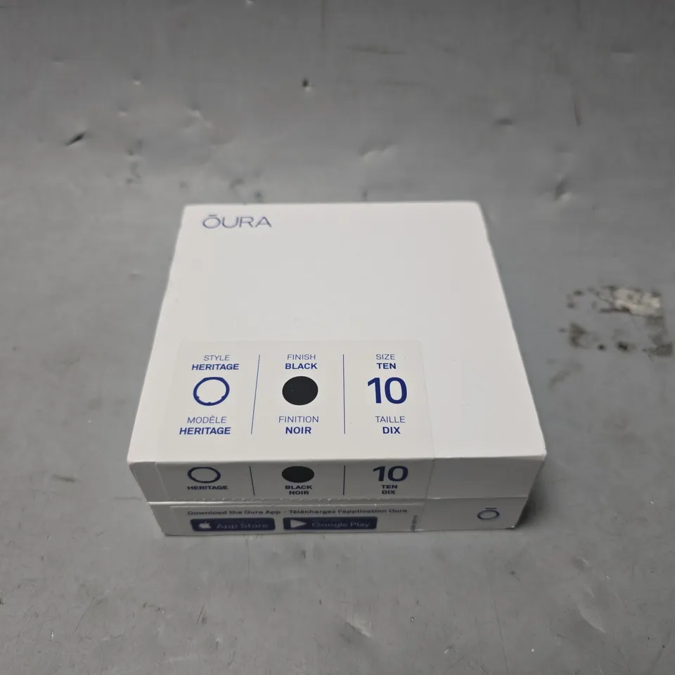 BOXED OURA HERITAGE BLACK RING - SIZE 10 