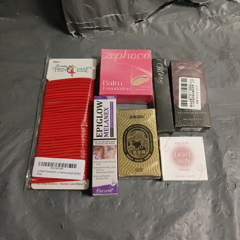 APPROXIMATELY 20 ASSORTED HEALTH & BEAUTY PRODUCTS TO INCLUDE BALM FOUNDATION, HAIR TIES, CONCEALER, ETC