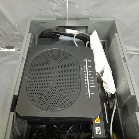 APPROXIMATELY 10 ASSORTED ELECTRICAL PRODUCTS TO INCLUDE SKY BOXES , COMPUTER CABLES , ETC