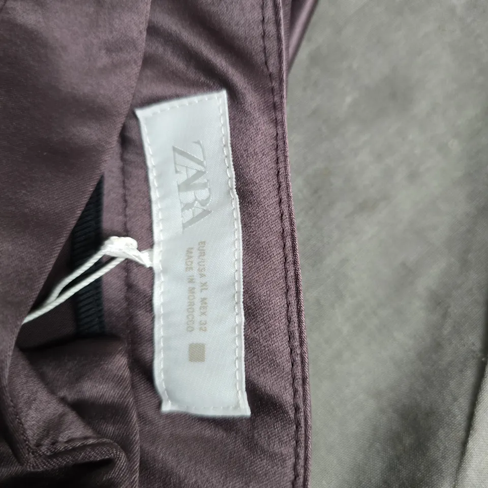 ZARA WOMEN’S SATIN TROUSERS – PURPLE LILAC, SIZE XL
