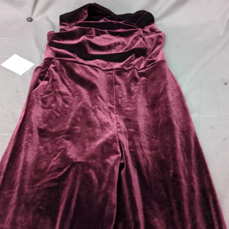 PHASE EIGHT PETITE VELVET JUMP SUIT – BURGUNDY – UK 12P (PETITE COLLECTION)