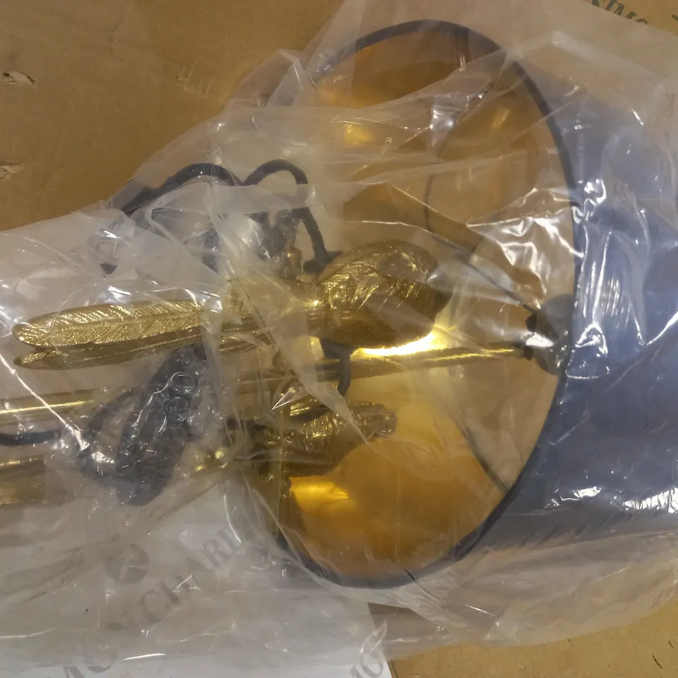 ALISON CORK DOUBLE PARROT DETAIL TABLE LAMP GOLD DUO