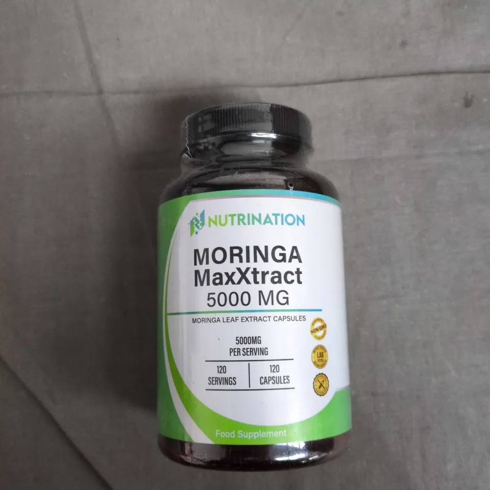 BOX OF APPROXIMATELY 100 MORINGA LEAF EXTRACT CAPSULES 5000MG