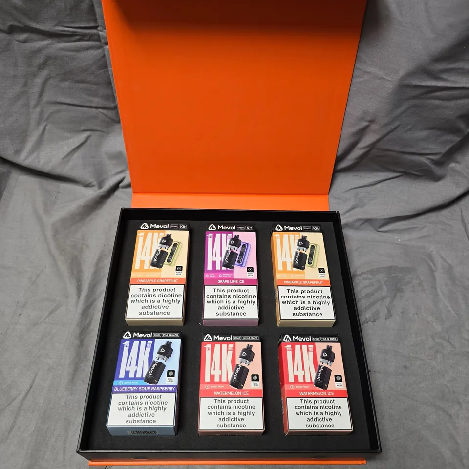 MEVOL 14K NICOTINE VAPE PODS & REFILLS – 6 PACK (ASSORTED FLAVOURS)