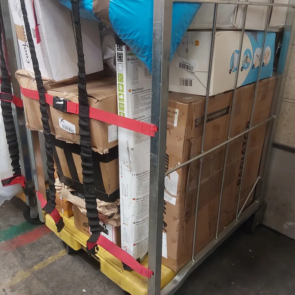 CAGE OF ASSORTED CONSUMER PRODUCTS INCLUDING: CLOUD PILLOW, CAR PARTS ECT // CAGE NOT INCLUDED 