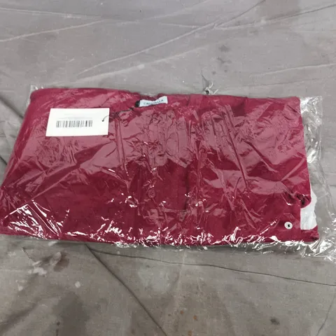 BAGGED CARAMELLA EVERLY KNITTED BUTTON CARDIGAN & FLARED TROUSER LOUNGE SET IN BURGUNDY - SMALL