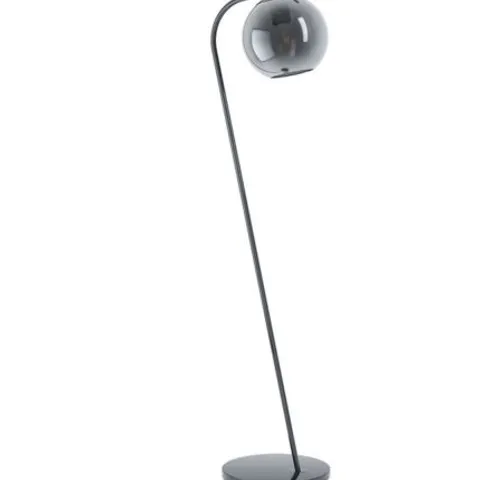 BOXED EGLO TERRIENTE ARCHED FLOOR LAMP BLACK, GLASS SHADE 150CM H X 40CM W X 40CM D
