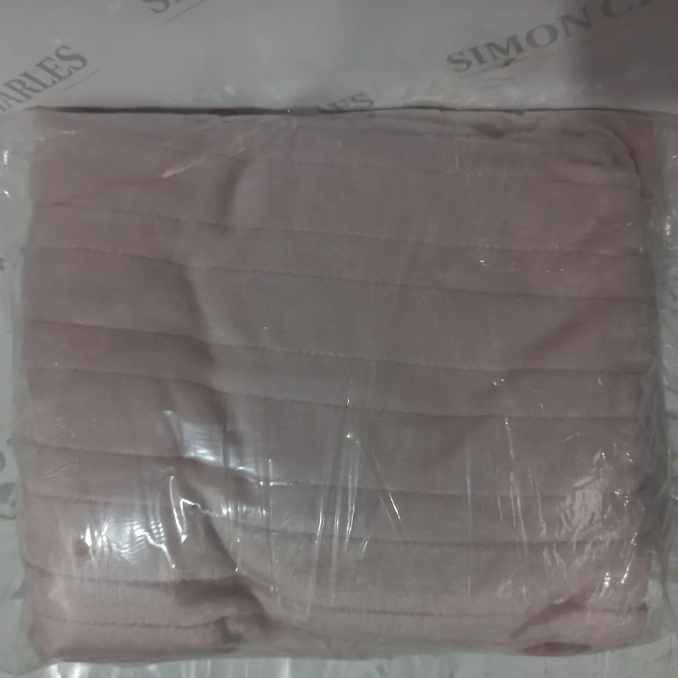 COZEE HOME RUCHED FAUX FUR AND VELVETSOFT HEATED SNUGGLE WRAP IN PINK