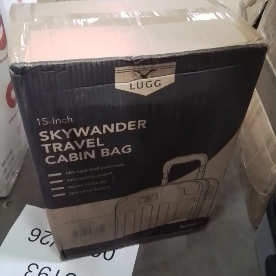BOXED LUGG 15INCH SKYWANDER TRAVEL CABIN BAG BURGUNDY 