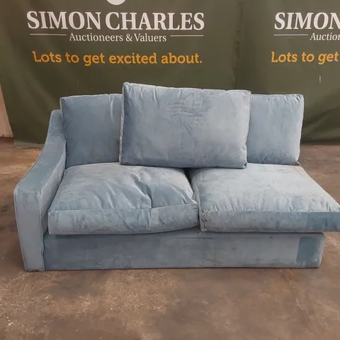 QUALITY DESIGNER BLUE VELVET SOFA SECTION
