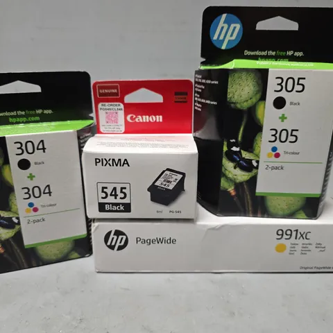 APPROXIMATELY 15 ASSORTED PRINTER INKS & CARTGRIDGES TO INCLUDE - HP PAGE WIDE , HP 304 , CANON PIXMA 545 BLACK ETC