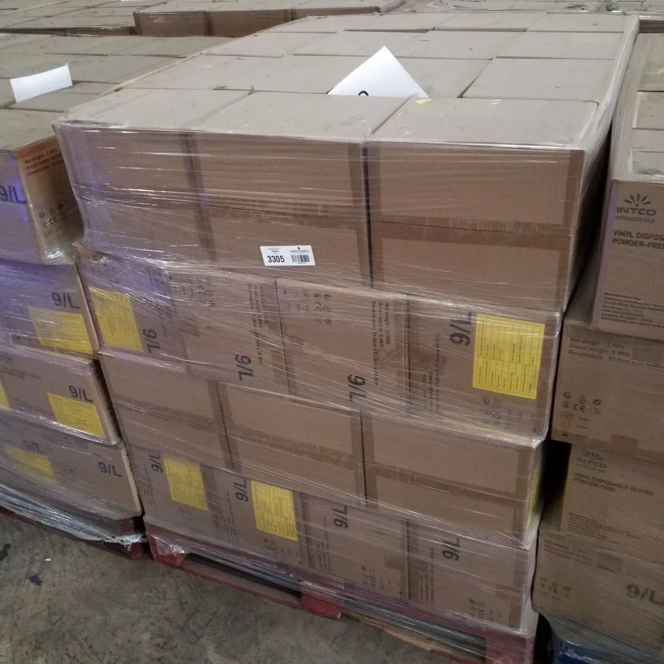 PALLET CONTAINING APPROXIMATELY 600 INTCO VINYL GLOVES 100PK LARGE