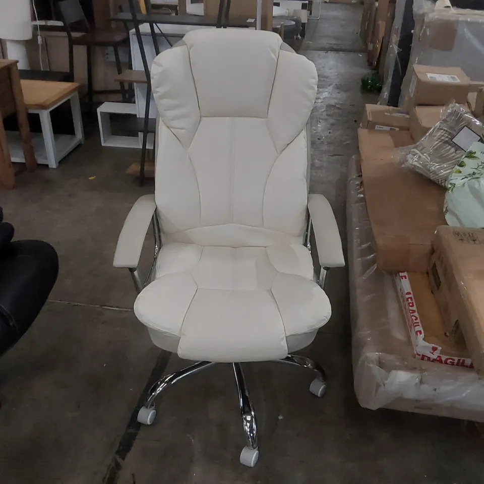 DESIGNER UPHOLSTERED FAUX LEATHER EXECUTIVE OFFICE CHAIR