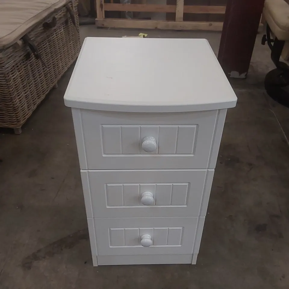 DESIGNER 3-DRAWER WOODEN BEDSIDE TABLE