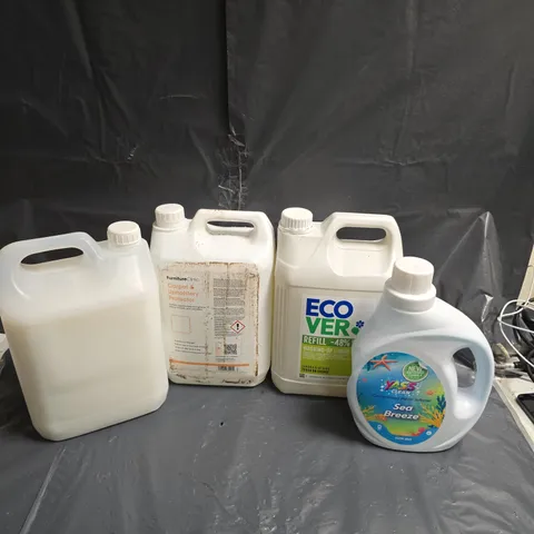 4LOT OF 4 ASSORTED LARGE LIQUIDS TO INCLUDE YASS CLEAN CONCENTRATED FABRC SOFTENER - ECOVER WASHING UP LIQUID - FURNITURE CLINIC CARPET & UPHOLSTERY PROTECTOR - ETC