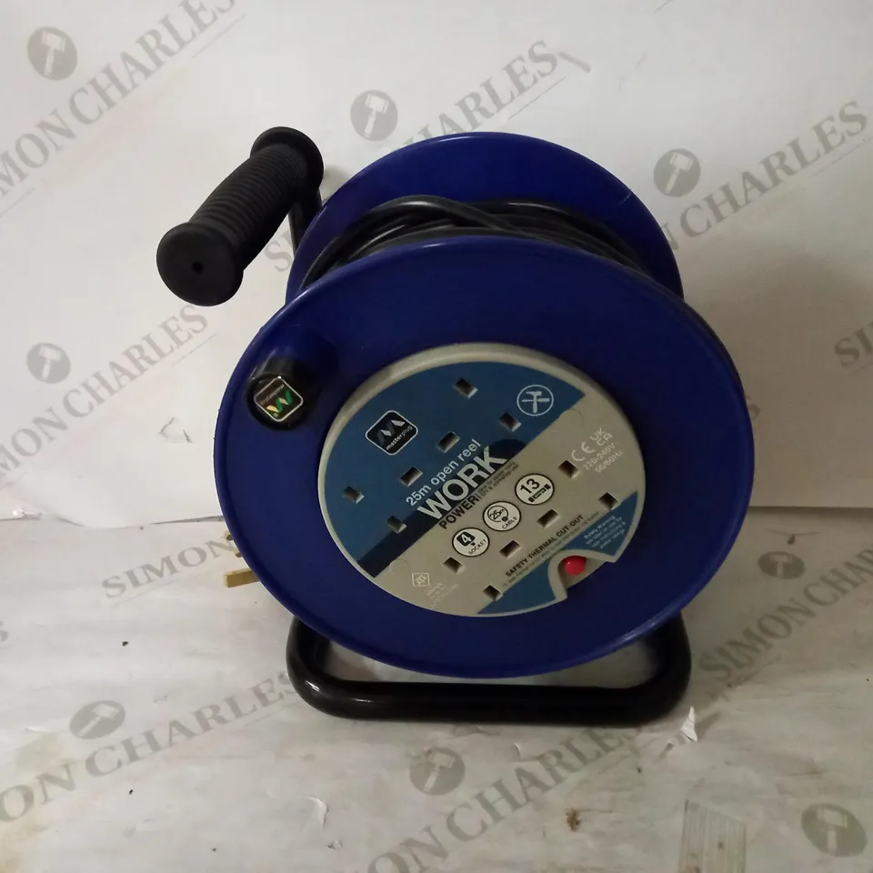 MASTERPLUG LDCC2513/4BL 13AMP 4 SOCKET 25M OPEN CABLE REEL
