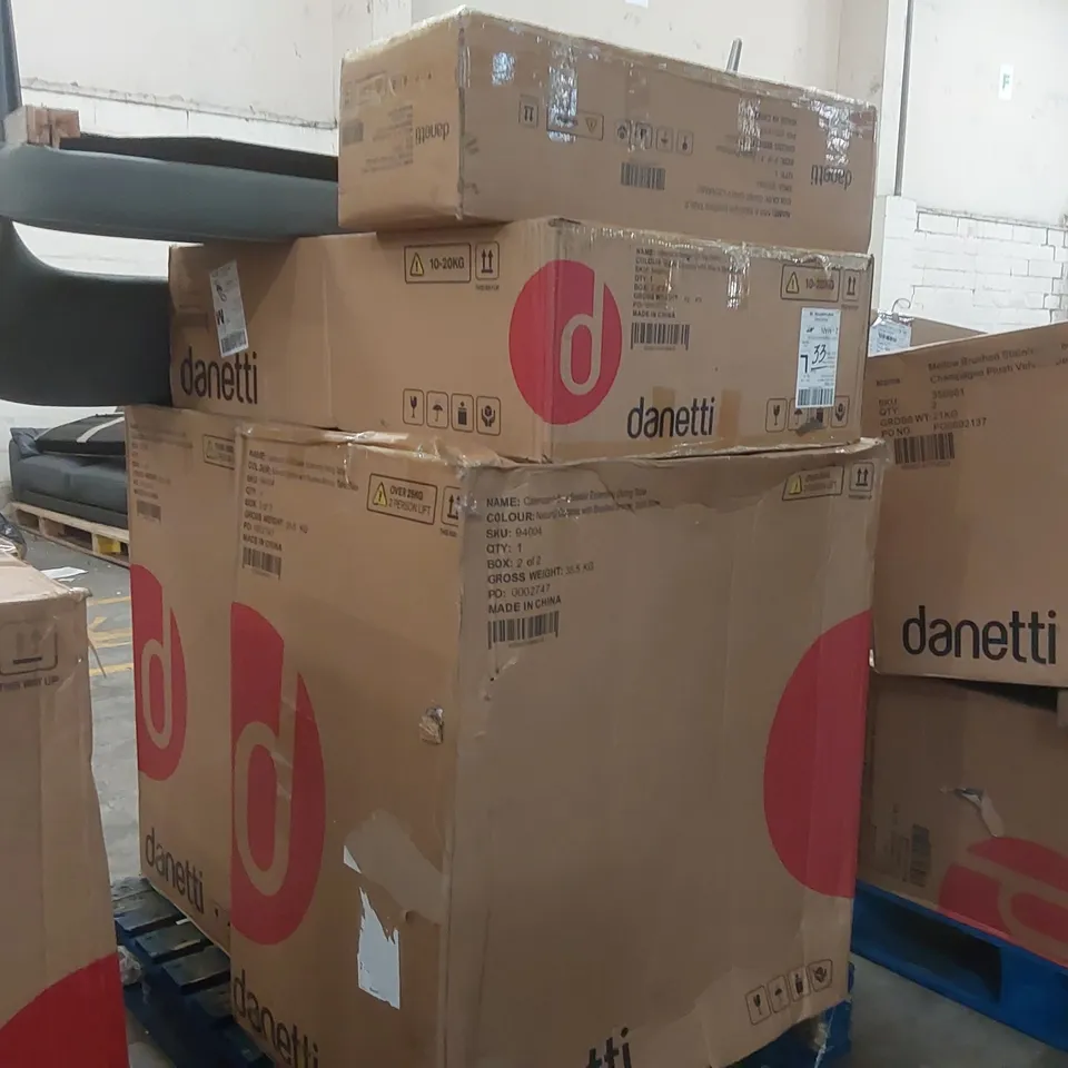 PALLET CONTAINING A LARGE ASSORTMENT OF DESIGNER FURNITURE PARTS