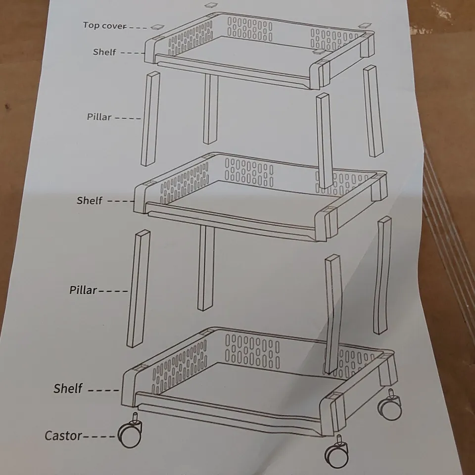 BOX OF APPROXIMATELY 6 BOXED CLIPOP 3 TIER ROLLING STORAGE SHELVES (1 BOX)