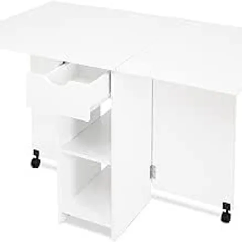 BOXED MONDEER DINING TABLE, FOLDING KITCHEN TABLE FOR 4-6 PEOPLE - WHITE (1 BOX)