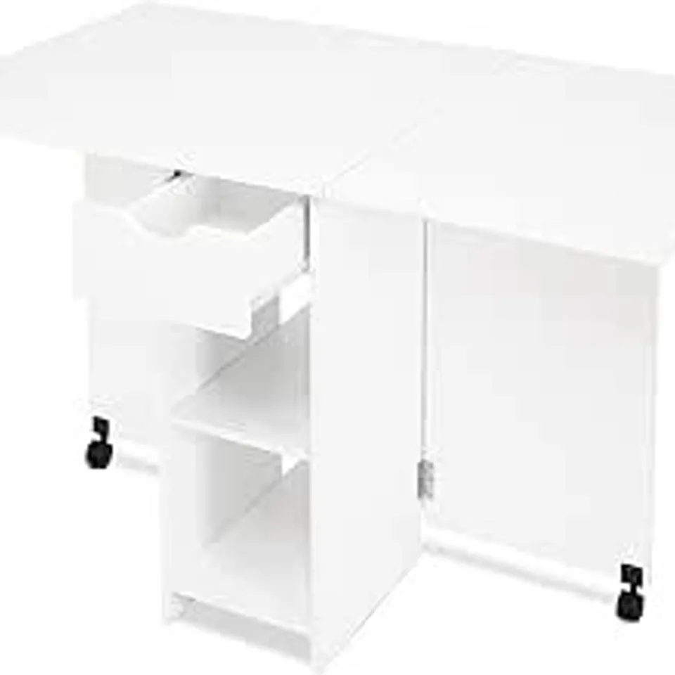 BOXED MONDEER DINING TABLE, FOLDING KITCHEN TABLE FOR 4-6 PEOPLE - WHITE (1 BOX)