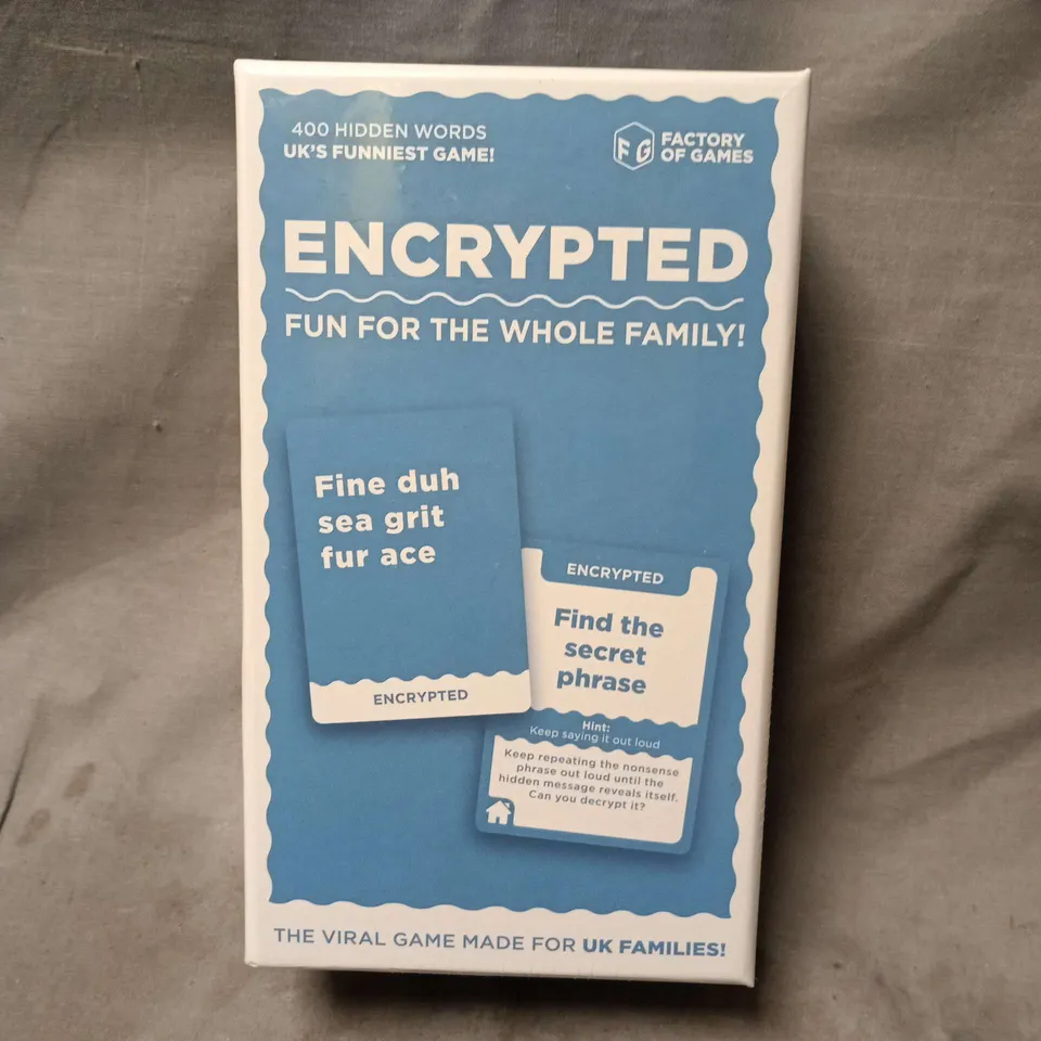 SEALED ENCRYPTED FAMILY PARTY WORD GAME BY FACTORY OF GAMES