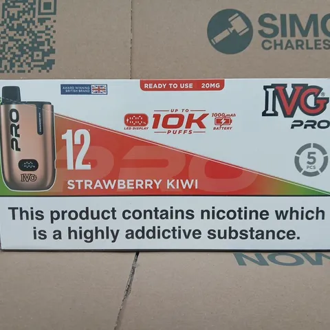 SEALED IVG PRO 12 STRAWBERRY KIWI VAPES (5PCS)