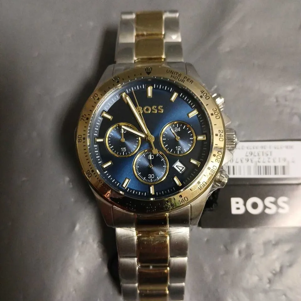 UNBOXED HUGO BOSS BLUE DIAL STAINLESS STEEL CHRONOGRAPH WATCH