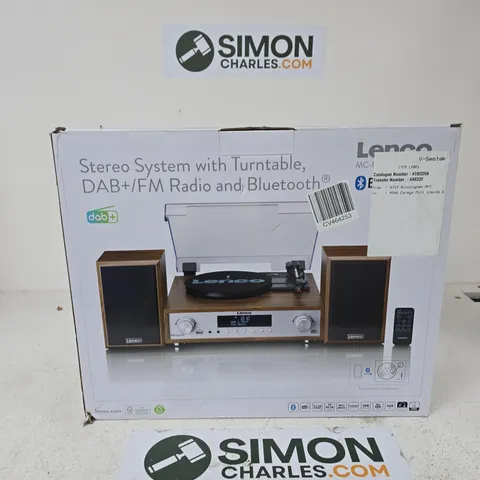 LENCO STEREO SYSTEM WITH TURNTABLE – DAB+FM RADIO AND BLUETOOTH (BOXED)