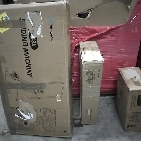 PALLET OF ASSORTED PRODUCTS AND HOUSEHOLD GOODS TO INCLUDE;SLIDING MACHINE,FOLDING WAGON,LED FLOOR LIGHT