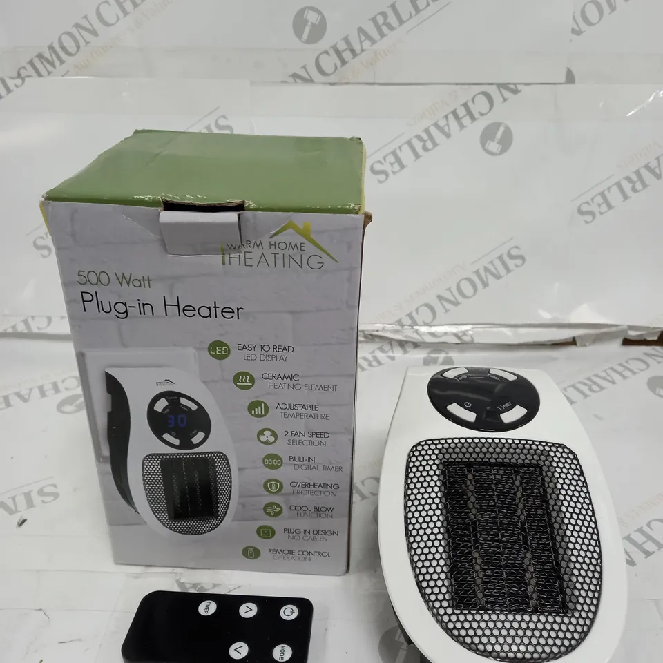 BOXED 500 WATT PLUG-IN HEATER
