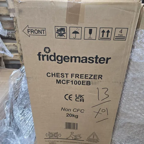 BOXED FRIDGEMASTER MCF100EB CHEST FREEZER