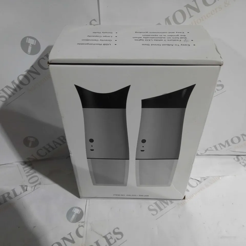 BOXED USB GRAVITY ELECTRIC SALT & PEPPER MILL