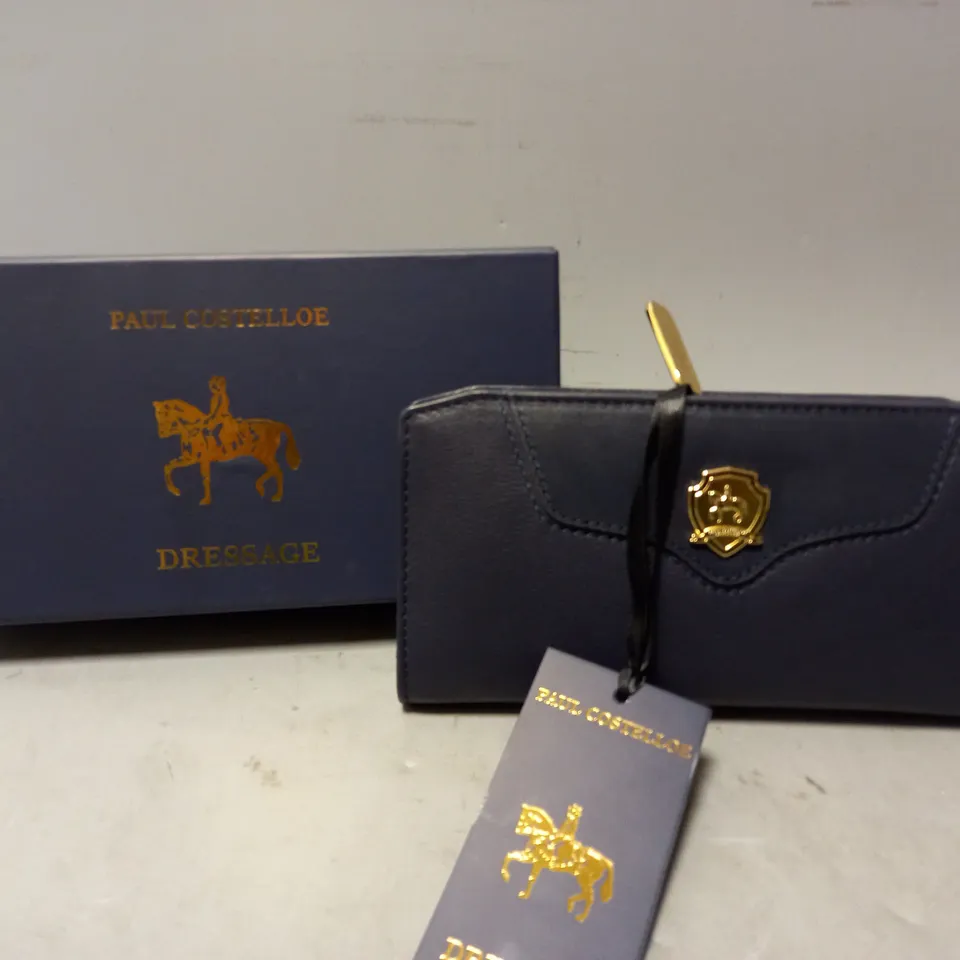 BOXED PUAL COSTELLOE DRESSAGE NAVY ZIP PURSE 