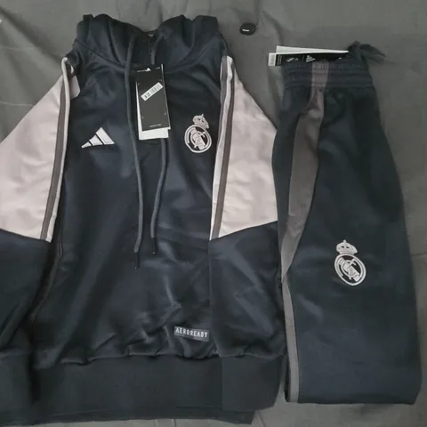 ADIDAS REAL MADRID TRACKSUIT IN NAVY/PALE PINK SIZE 12