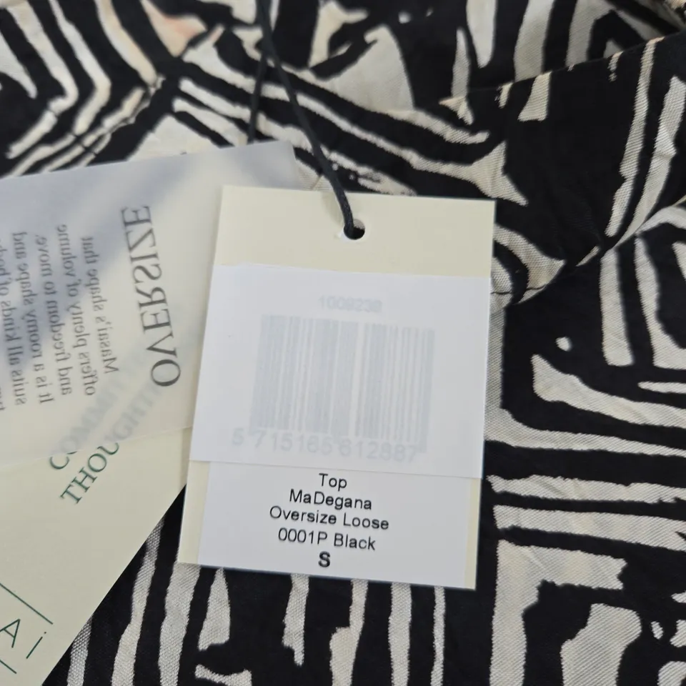 MASAI COPENHAGEN ZEBRA PRINT TOP – MADEGANA OVERSIZE LOOSE – SIZE S