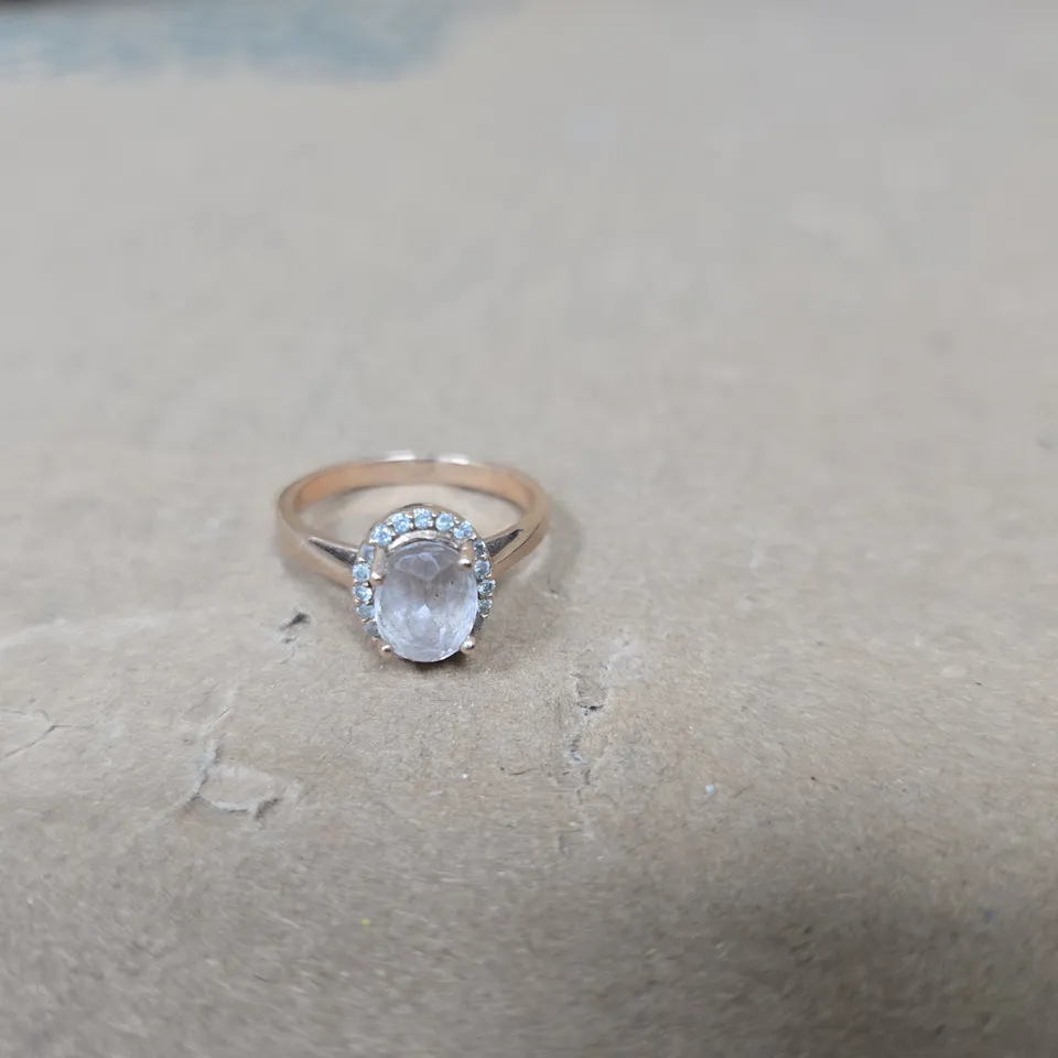 KUNZITE AND DIAMOND RING