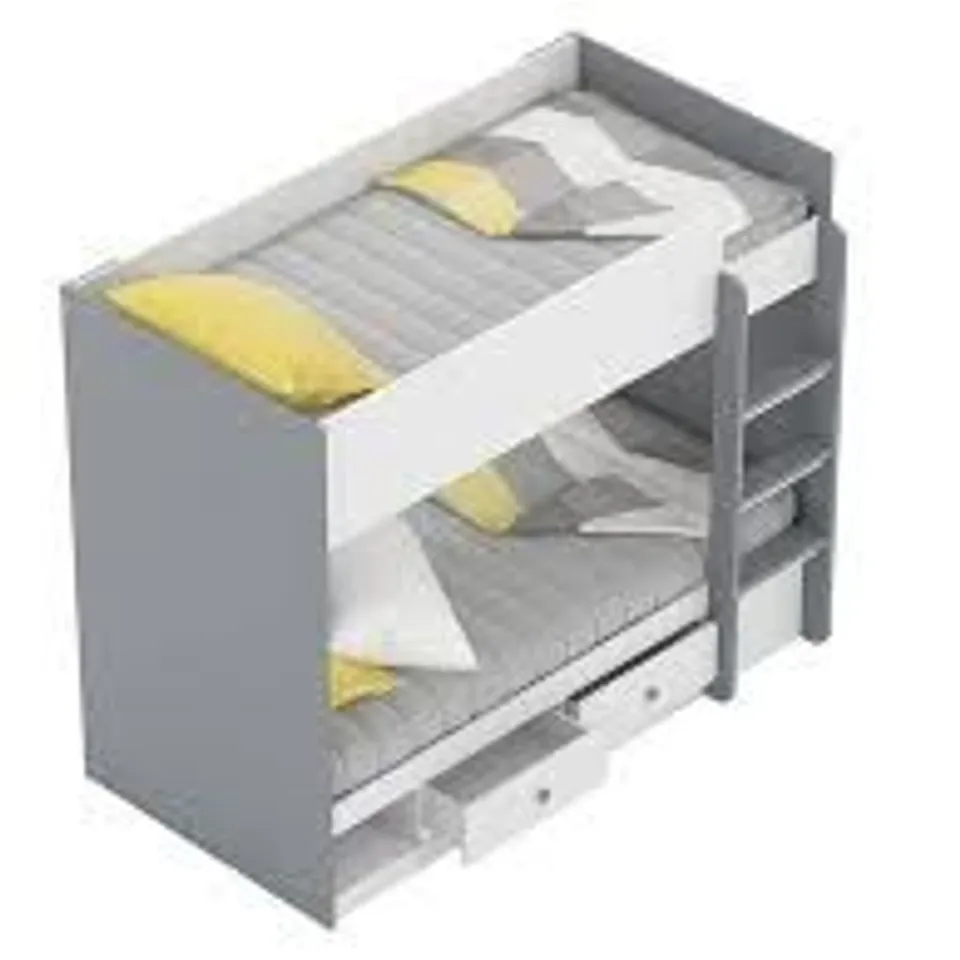 BOXED PEYTON STORAGE BUNK BED - GREY (3 BOXES)