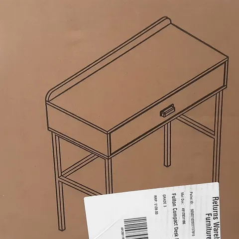 BOXED COMPACT DESK IN RUSTIC PINE EFFECT- H82 X W70 X D39 CM