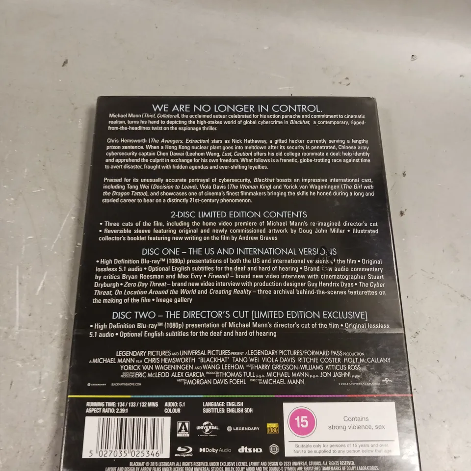 SEALED BLACKHAT LIMITED EDITION BLU-RAY 