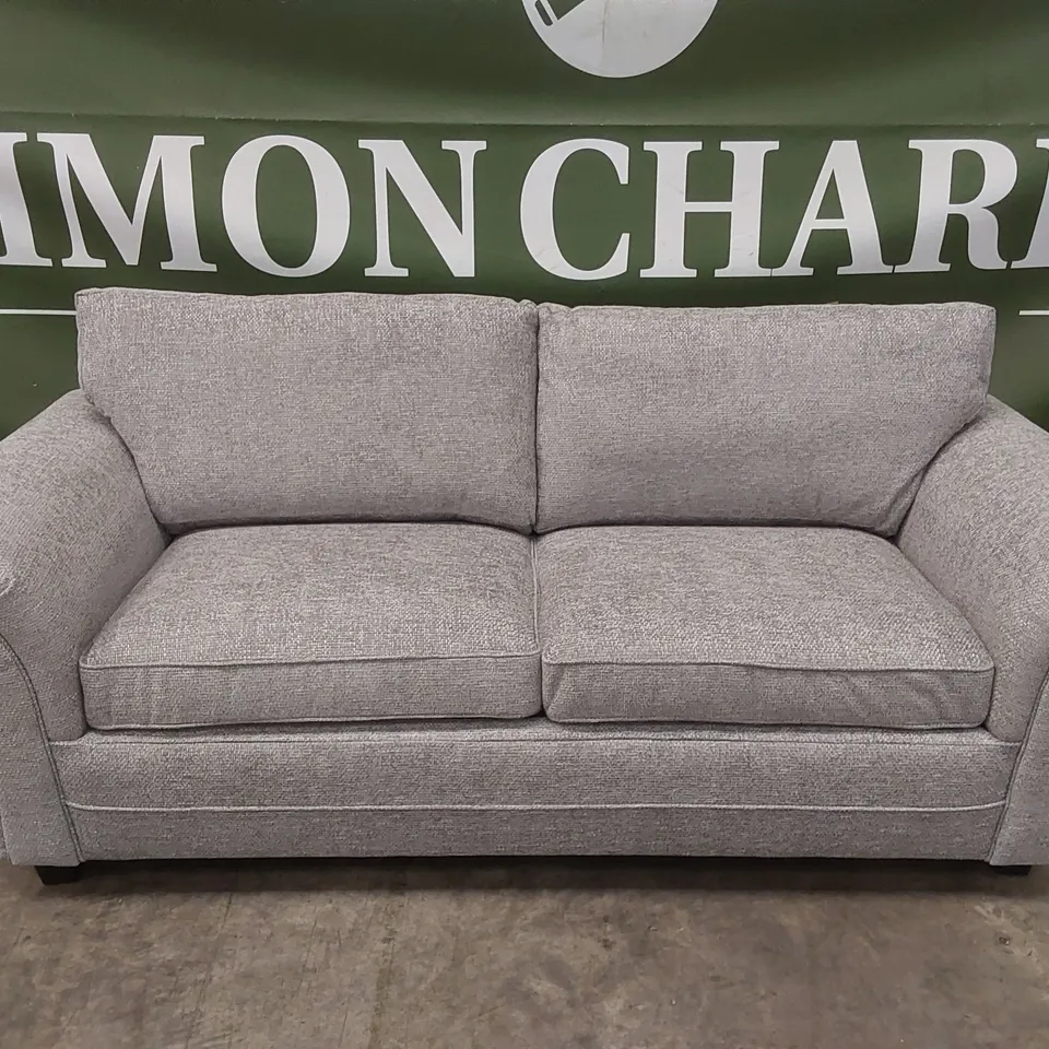 DURY CHUNKY WEAVE 3 SEATER STANDARD BACK SOFA - GREY RRP £649