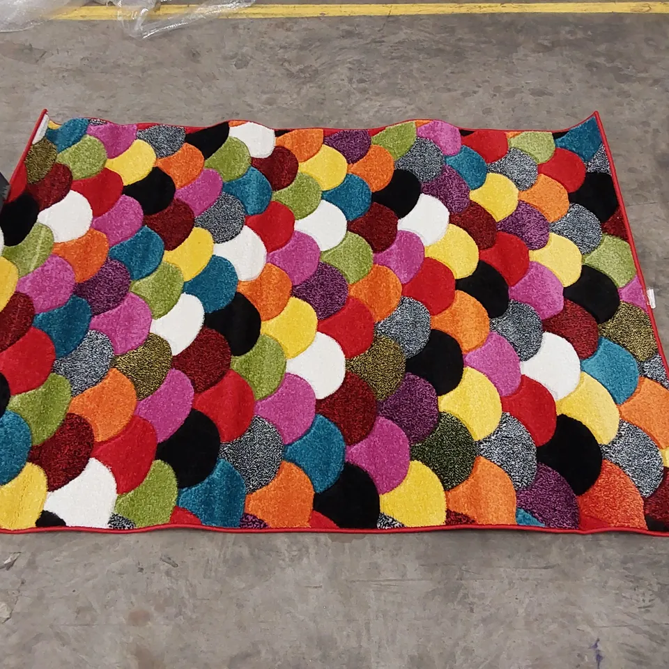 NOBLES LOOPED/HOOKED MULTI-COLOURED RUG // 120 X 170CM