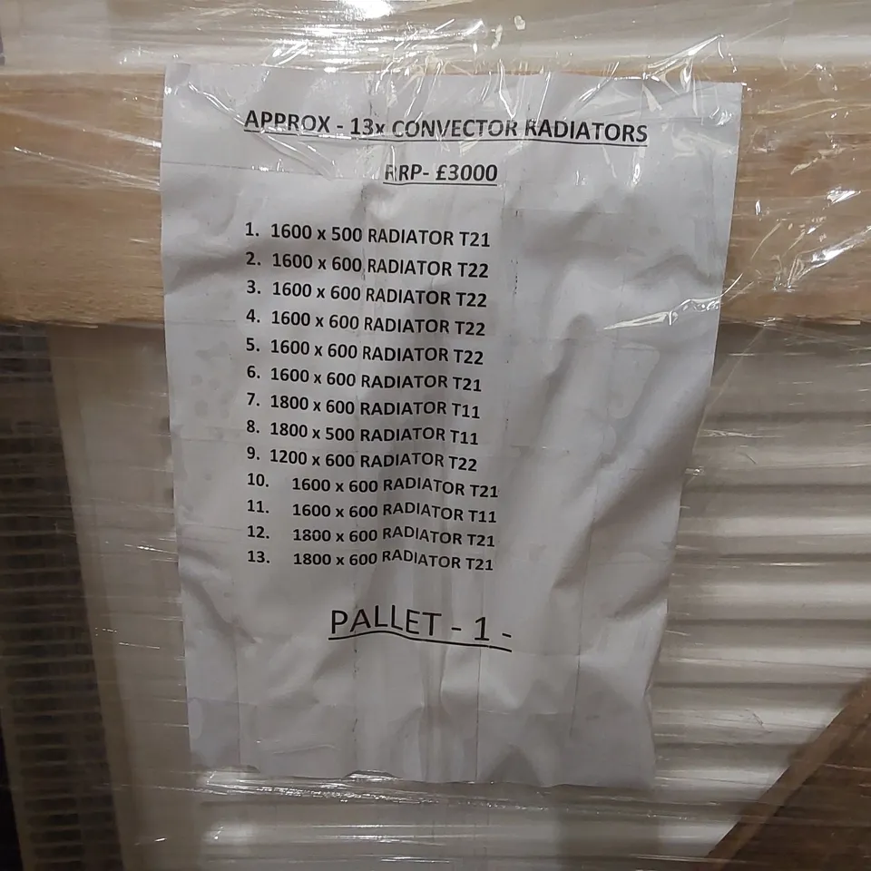 PALLET OF APPROXIMATELY 13x CONVECTOR RADIATORS