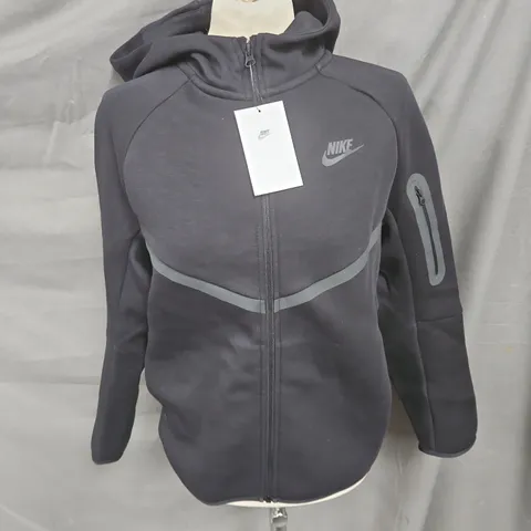 NIKE KIDS TECH ZIP UP HOODED FLEECE IN BLACK SIZE XL