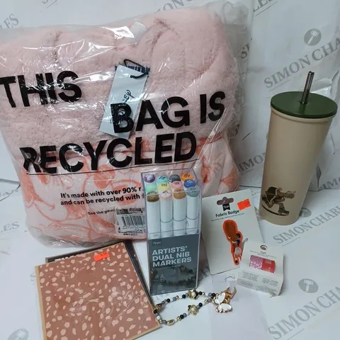 APPROXIMATELY 7 COTTON ON ITEMS INCLUDING DISNEY MICKEY MOUSE THROW, LARGE DRINK CUP WITH A STRAW, ARTISTS DUAL NIB MARKERS