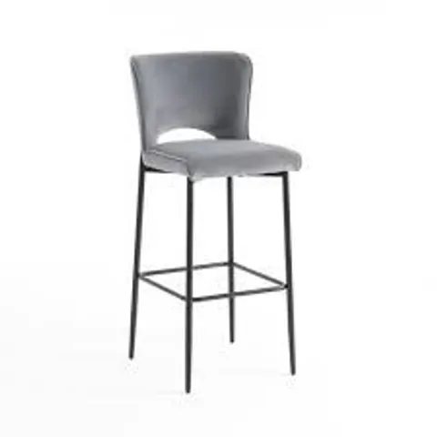 BOXED LILY BARSTOOL - GREY VELVET (1 BOX)