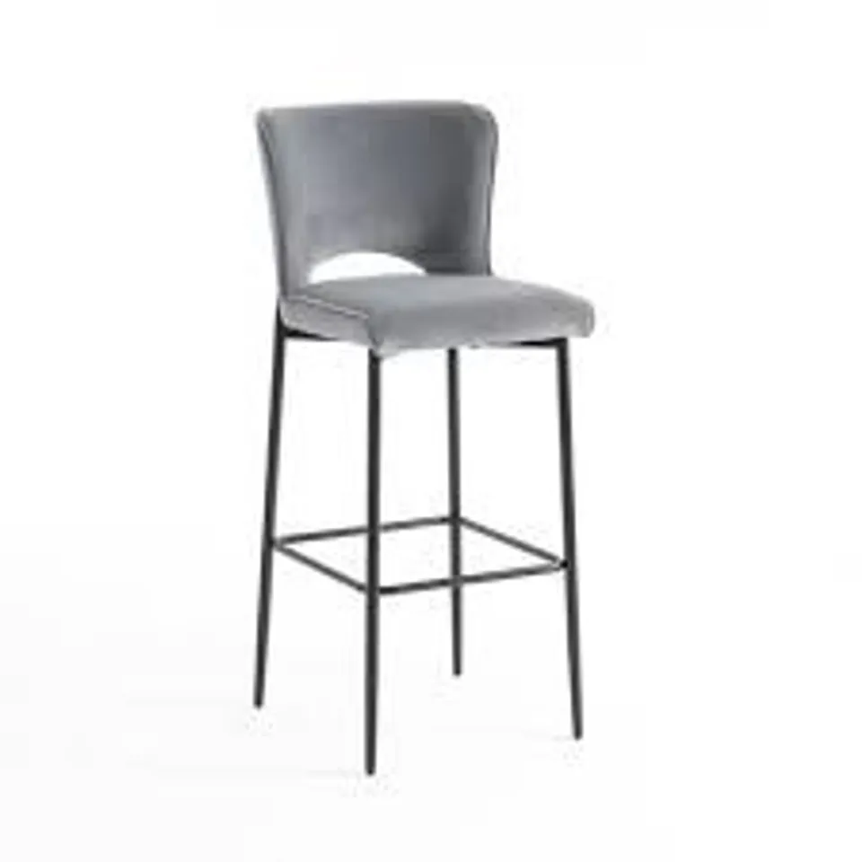 BOXED LILY BARSTOOL - GREY VELVET (1 BOX)