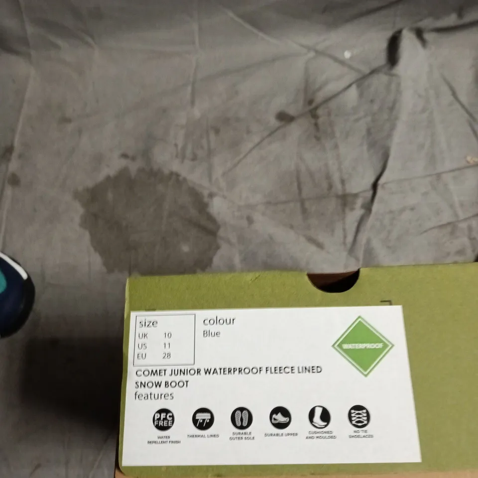 COMET JUNIOR WATERPROOF FLEECE-LINED SNOW BOOTS – BLUE, UK 10 (EU 28)