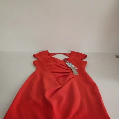 MICHAELA LOUISA ORANGE DRESS WITH SILVER STUDS UK 14 TAGGED