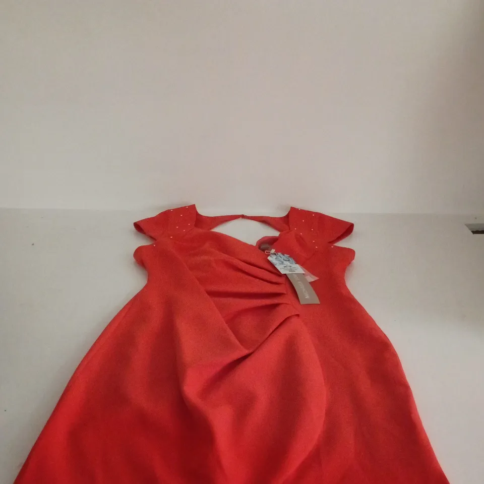 MICHAELA LOUISA ORANGE DRESS WITH SILVER STUDS UK 14 TAGGED